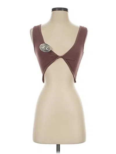 Pre-owned By Together Tank Top Brown Plunge Neckline Tops