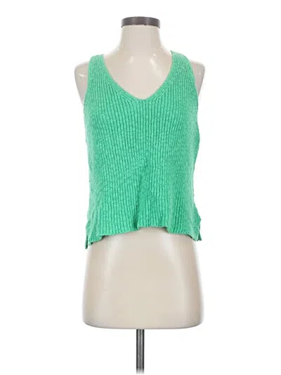Pre-owned By Together Tank Top Green Plunge Neckline Tops