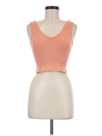 Pre-owned By Together Tank Top Orange Strapless Neckline Tops