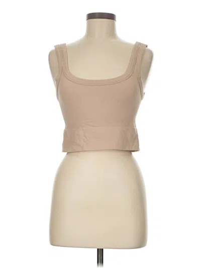 Pre-owned By Together Tank Top Tan Strapless Neckline Tops In Brown