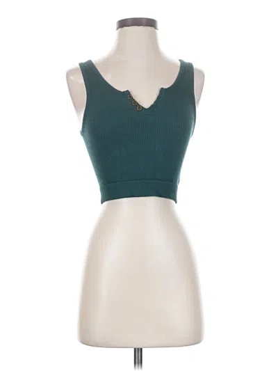 Pre-owned By Together Tank Top Teal Sweetheart Neckline Tops