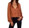 Shop By Together Terracotta Satin Dream Top In Rust