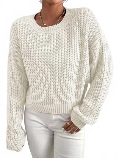 By Together The Colette Knitted Jumper In Cream In White