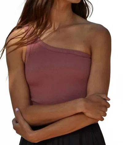 By Together The Payton One Shoulder Top In Dusty Rose In Brown