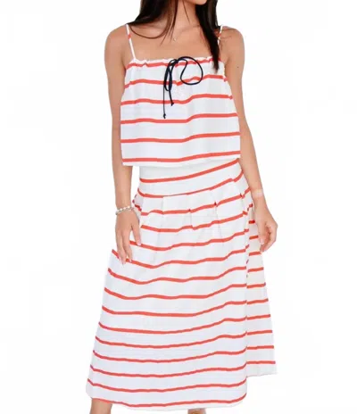 By Together The Sloan Striped Skirt Set In Cream Red In Multi