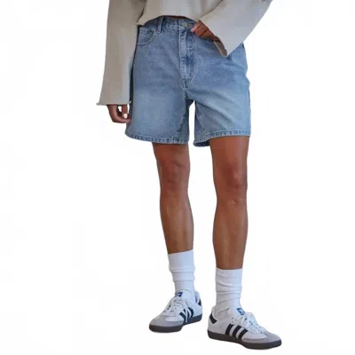 By Together The Sofia Baggy Denim Short In Light Wash In Blue