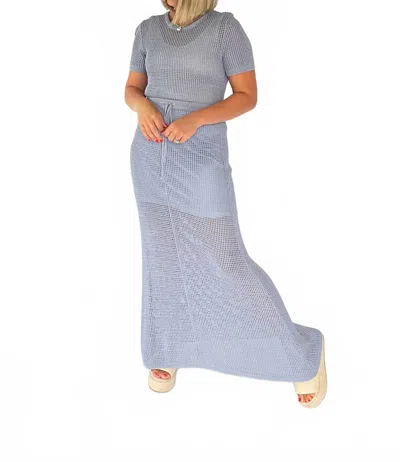 By Together To The Sea Maxi Skirt In Blue Grey