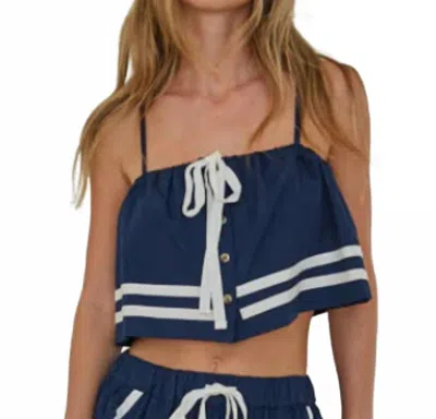 By Together Tori Crop Top In Navy In Blue