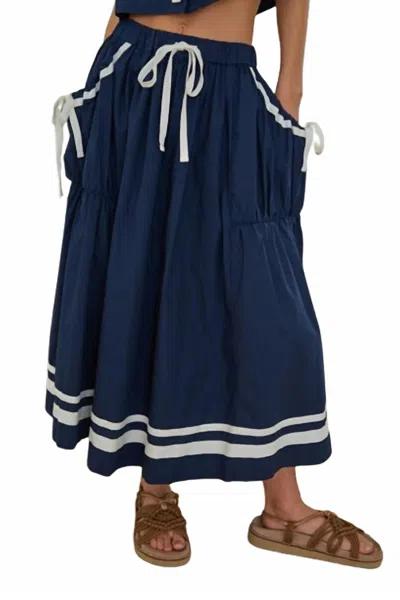 By Together Tori Midi Skirt In Navy In Blue