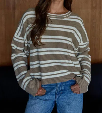 By Together Trail Mix Striped Pullover In Mocha In Multi