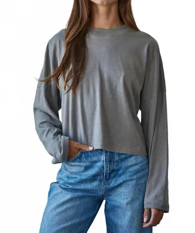 By Together Trish Perfect Long Sleeve Top In Gray