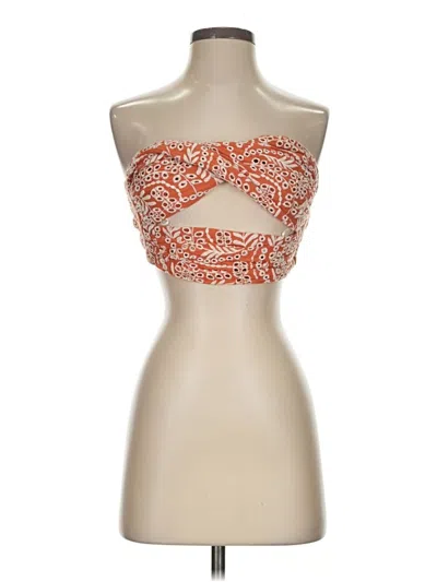 Pre-owned By Together Tube Top Orange Strapless Neckline Tops