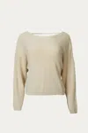 BY TOGETHER TWIST-BACK COTTON-BLEND SWEATER IN NATURAL