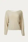 By Together Twist-back Cotton-blend Sweater In Natural In Beige