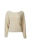 By Together Twist-back Cotton-blend Sweater In Natural In Gray