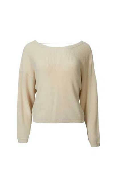 By Together Twist-back Cotton-blend Sweater In Natural In Neutral