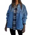 By Together Untamed Button Down Jacket In Light Denim In Blue