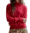By Together Uptown Mock Neck Sweater In Red In Red