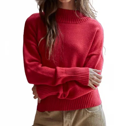 By Together Uptown Mock Neck Sweater In Red