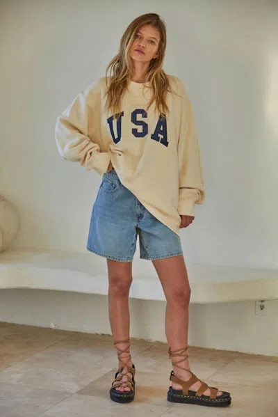 By Together Usa Sweatshirt In Cream In Nude