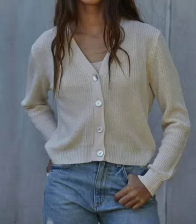 By Together V-neck Cardigan In Ivory In Multi