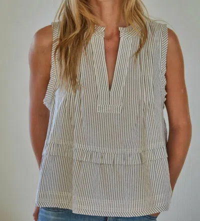By Together Watson Sleeveless Top In Cream Black In Gray
