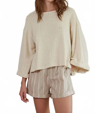 By Together Westmore Stripe Shorts In Taupe /white Stripe In Brown