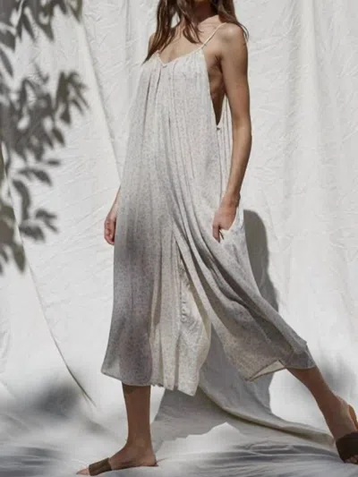 By Together Wide-leg Micro Print Romper In Light Pink In Gray