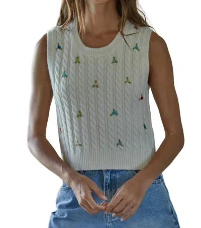 By Together Wild Flower Sweater Vest In White