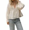 By Together Willow Eyelet Top In Ivory In Multi