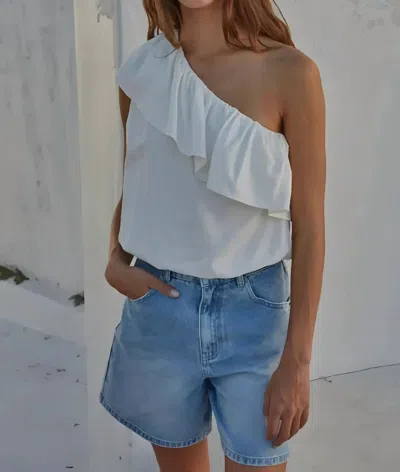 By Together Willow Ruffle Top In Ivory In White