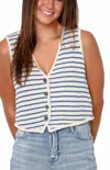 By Together Winslet V-neck Vest In Blue In Multi