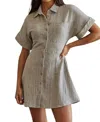 By Together Women's Annie Button Down Dress In Clay Grey In Gray
