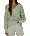 By Together Women's Cotton Sweater In Mint In Green