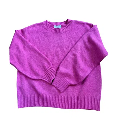 By Together Women's Cozy Crewneck Sweater In Deep Pink In Purple
