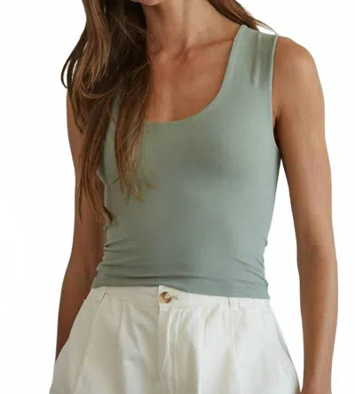 By Together Women's Double Layered Seamless Top In Green Tea In Blue