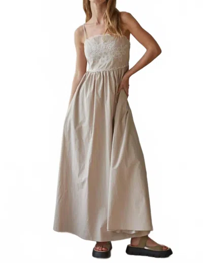 By Together Women's Eloise Embroidered Maxi Dress In Beige In Gray