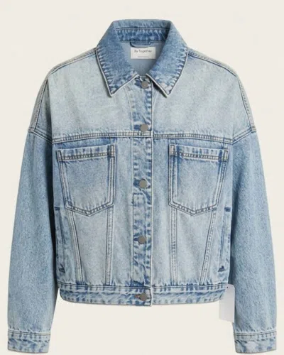 By Together Women's Lana Denim Jacket In Light Wash Blue