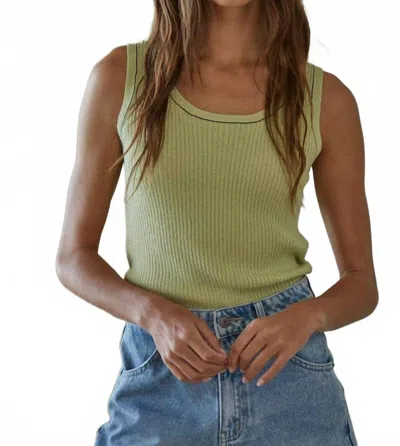 By Together Women's Mira Sleeveless Fitted Top In Lime In Green