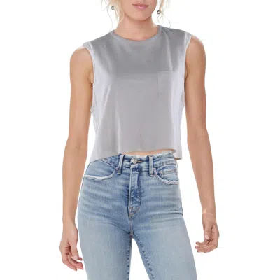 By Together Womens Pocket Wide Neck Cropped In Gray