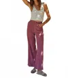 By Together Woven Corduroy High Waisted Straight Fit Pants In Maroon In Burgundy