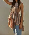 By Together Woven Cotton Gauze Ruffle In Brown