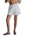 By Together Woven Cotton Straight Leg Shorts In Off White In White