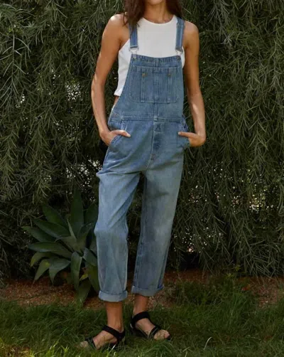 By Together Woven Overalls In Denim In Blue