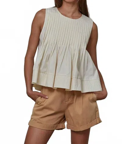 By Together Woven Round Neck Sleeveless Top In Cream In Neutral
