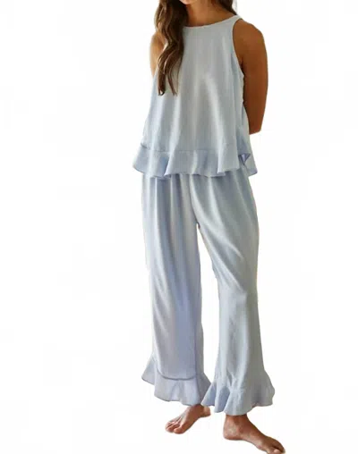 By Together Woven Sleeveless Top In Light Blue In Neutral