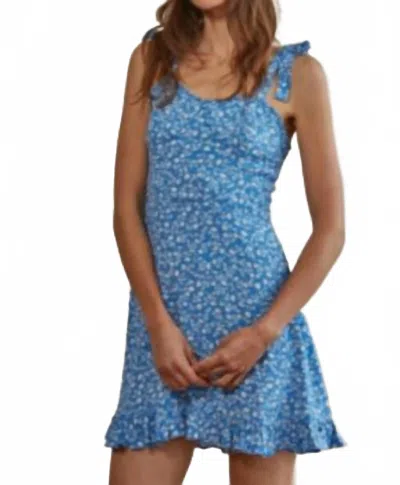By Together Woven Sweet Heart Mini Dress In Sky Blue