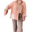 By Together Zara Cardigan In Taupe-coral In Multi