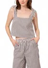 By Together Zoey Stripe Top In Cream In White