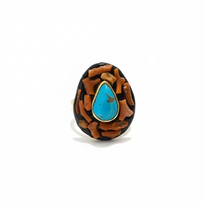 By Virgo Women's Blue / Brown Zareen Silver Ring In Multi